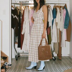 Mr Larkin Sille curtain plaid skirt and cami top set size small